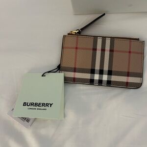 New with Tags - Authentic Burberry Check Strap Coin Case
